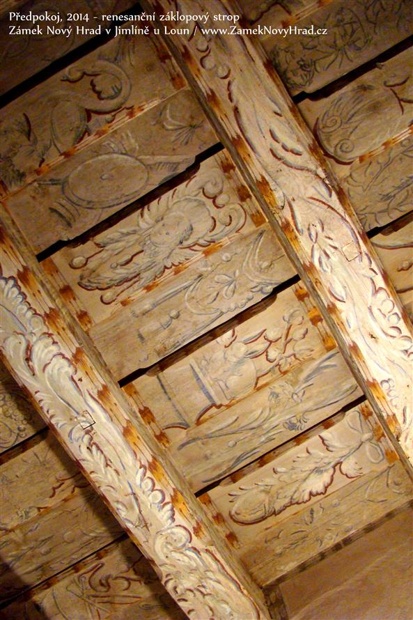Předpokoj - renesanční strop v severovýchodním nároží paláce (foto: Vít Pávek, 2014)